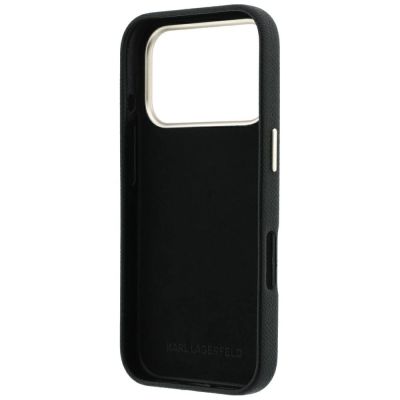 7. Karl Lagerfeld Smooth Big Resin Signature Logo Case for iPhone 18 Pro / 17 Pro - Black