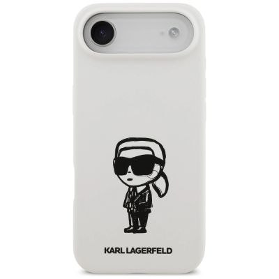 3. Karl Lagerfeld Silicone Karl Sketch & Logo MagSafe Case for iPhone 17 Air - White