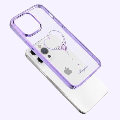 5. Silicone case with Swarovski crystals Kingxbar Wish Series for iPhone 14 Plus - purple