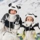 6. Qunature Panda Ski Gloves for Kids and Adults Size S - Black/White