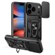 Hybrid Armor Camshield iPhone 17 Pro Case with Stand and Camera Cover - Black