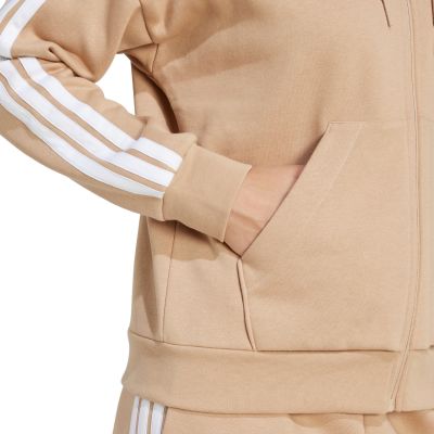 5. adidas Essentials 3-Stripes Full-Zip Fleece Hoodie W JX7706