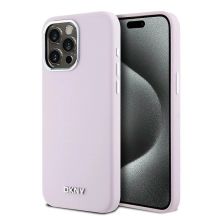 DKNY Liquid Silicone Small Metal Logo MagSafe Case for iPhone 15 Pro Max - Pink