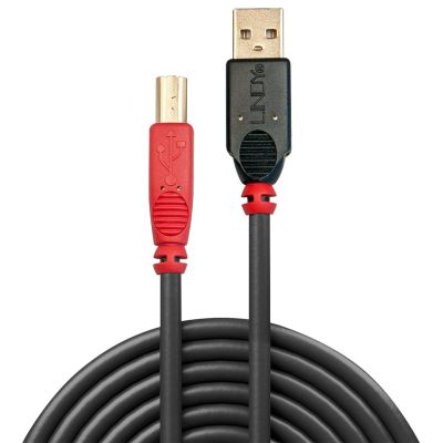 3. Lindy 42761 USB Cable USB 2.0 10m USB A USB B Black, Red