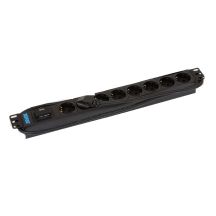 Bachmann 19" ALU 1U SS power strip, 8-way 35, grey, 2.0 m, without switch