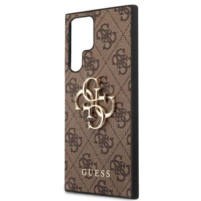 6. Guess 4G Big Metal Logo Case for Samsung Galaxy S22 Ultra - Brown
