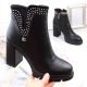 12. Insulated high-heeled ankle boots with rivets, Filippo W PAW495, black
