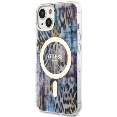 2. Guess Leopard MagSafe case for iPhone 14 - blue