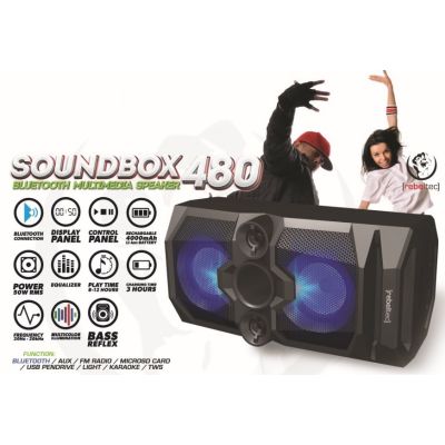 3. REBELTEC BLUETOOTH, FM, KARAOKE SPEAKER CONTROLLED BY SMARTPHONE BLUETOOTH SOUNDBOX 480