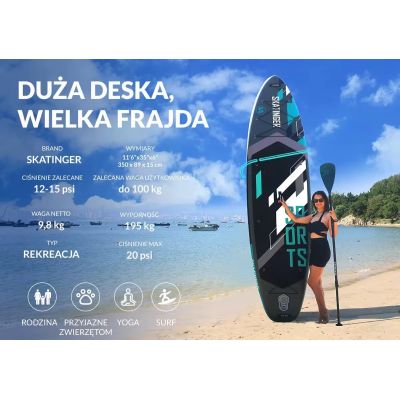 3. SUP board SKATINGER Gray sports 350x89x15 Yoga