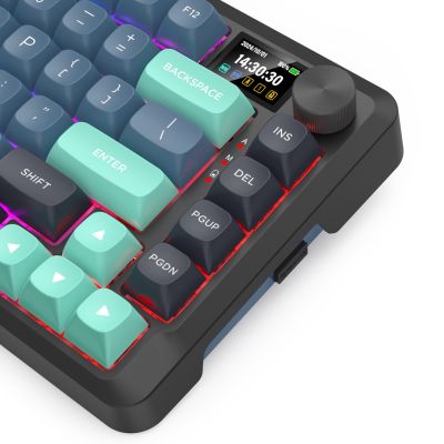 4. REDRAGON K724GBG-RGB-PRO Behemoth Keyboard USB + RF Wireless + Bluetooth Gray, Blue