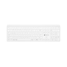 NATEC TANG US wireless keyboard, BT + 2.4 GHz, quiet, slim, white