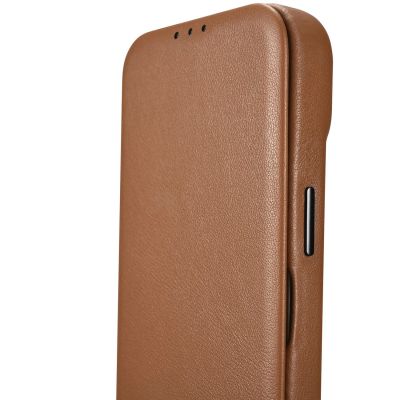 14. iCarer CE Premium Leather Folio Case iPhone 14 Pro Magnetic Flip Leather Folio Case MagSafe brown (WMI14220714-BN)