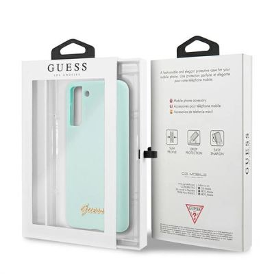 8. Guess GUHCS21MLSLMGLB S21+ G996 blue/blue hardcase Silicone Script Metal Logo