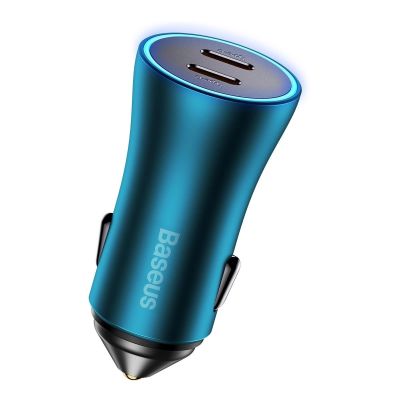 4. Baseus Golden Contactor Pro car charger 2x USB-C 40W blue (CGJP000003)