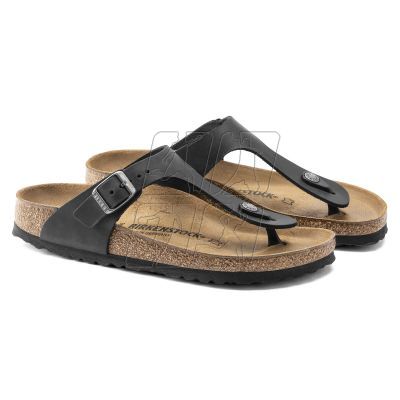 6. Birkenstock Gizeh NU Oiled Black Regular Women's/Men's Flip-Flops Oiled Leather for Wide Feet (0845251)