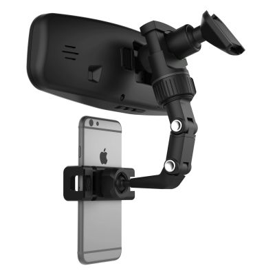 6. Adjustable car rearview mirror holder for smartphone black