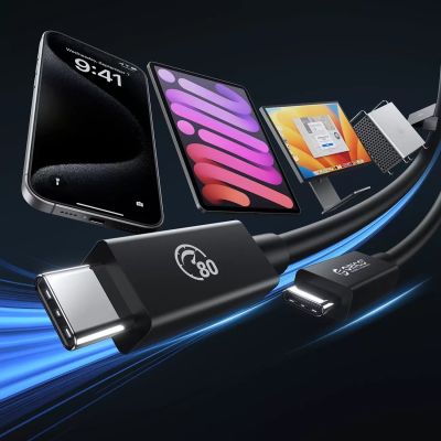 3. Orico USB4 Thunderbolt5 Cable 80Gbps 240W USB-C to USB-C 1.5m - Black