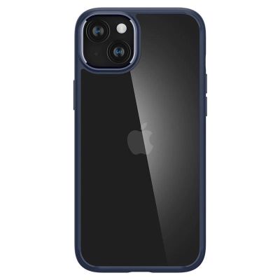 5. Spigen Crystal Hybrid iPhone 15 Plus Case - Clear Blue