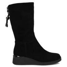 Women's leather high wedge ankle boots, black Filippo DBT7210