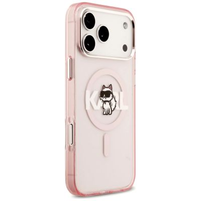 4. Karl Lagerfeld IML Choupette Sketch Logo MagSafe Case for iPhone 17 Pro Max - Pink