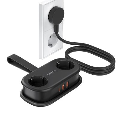 Orico APP 15.5W 5in1 Power Strip 2x AC + 2x USB-A + 1x USB-C - Black