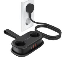 Orico APP 15.5W 5in1 Power Strip 2x AC + 2x USB-A + 1x USB-C - Black