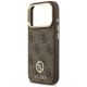 6. Guess 4G Strass Logo & Big Strap Metal Buttons MagSafe Case for iPhone 17 Pro - Brown