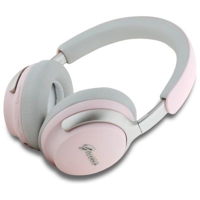 2. Guess Bluetooth ANC/ENC Headphones GUBHC22PSBCSMP Pink DB Metal Script Logo