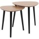 2. COFFEE TABLE WITH 3 LEGS, WOODEN TABLETOP, SET OF 2