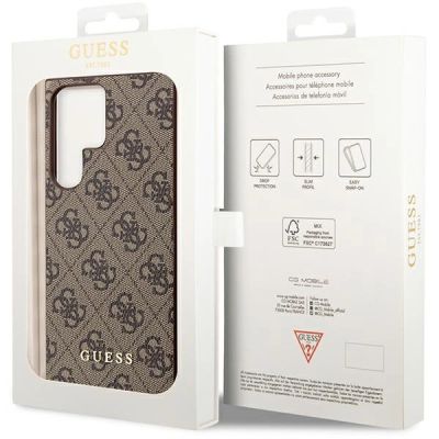 8. Guess GUHCS23LG4GFBR S23 Ultra S918 brown/brown hard case 4G Metal Gold Logo