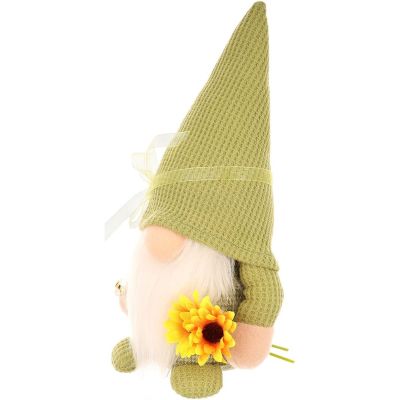 3. Gnome gnome 20cm green with sunflower spring decoration
