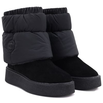 4. Black leather platform snow boots Big Star UU274731