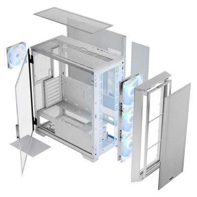 8. MODECOM HORIZON ARGB FLOW MIDI USB TYPE-C CASE WHITE