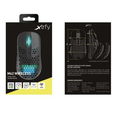 21. CHERRY XTRFY M42 RGB Gaming Mouse Ambidextrous RF Wireless + USB Type-C Optical 19000 DPI