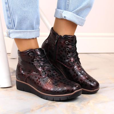 4. Insulated leather wedge ankle boots Filippo W PAW376B burgundy
