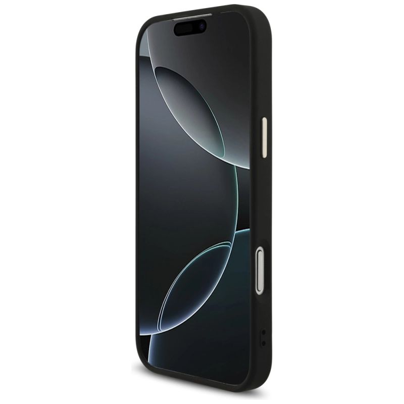 5. Guess Fixed Glitter Big 4G Metal Frame case for iPhone 17 Pro Max - black