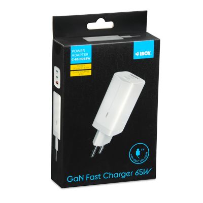 6. I-BOX C-65 GAN PD65W WALL CHARGER CABLE, WHITE