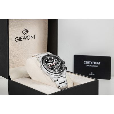 8. Men's Watch Giewont Chronograph Sapphire Silver Black GW9140-B1