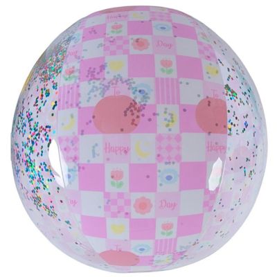 INFLATABLE BEACH BALL 50CM PINK GLITTER 53197