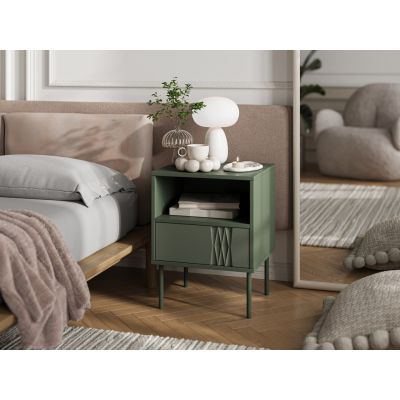 3. TRESSE bedside table 2 pcs 44x40x53 matt green