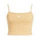 Nike Sportswear Essential Rib Crop Top Sanddrift/White - DM6737-126