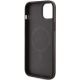 7. Guess 4G Collection Leather Metal Logo MagSafe Case for iPhone 15 Plus / 14 Plus - Brown