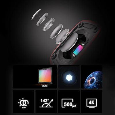 2. AKEEYO AKY-710S sports camera 4K video recorder for motorcycle handlebar - black