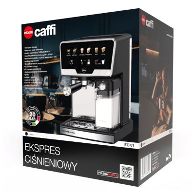 31. ELDOM PRESSURE ESPRESSO MACHINE ECK1 1300W 20 BAR, MILK TANK, 6 AUTOMATIC PROGRAMS, 2 MANUAL PROGRAMS