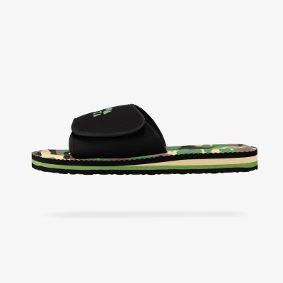 3. Kubota Velcro flip-flops multicolor camo black K24AW-100-002-23-1