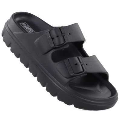 2. Women's black Big Star TT274A051 pool flip-flops with buckles