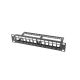 2. LANBERG PATCH PANEL BLANK 12 PORT 1U 10" WITH ORGANIZER FOR KEYSTONE MODULES BLACK PPKS-9112-B