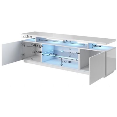 3. EVA TV cabinet 180x40x52 white/white gloss