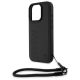 5. BMW Signature Leather Wordmark Cord Case for iPhone 16 Pro - Black